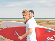 continuer à surfer sur la plage de notre maison après le cours de surf